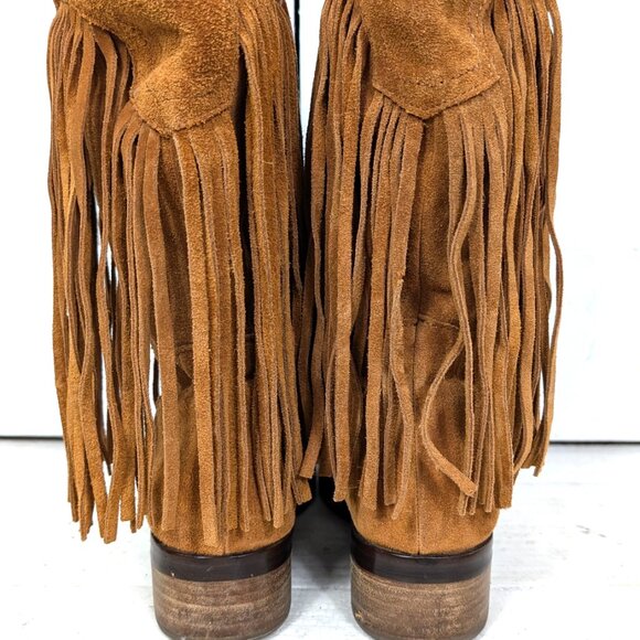 Western suede leather fringe festival boots - Picture 5 of 9